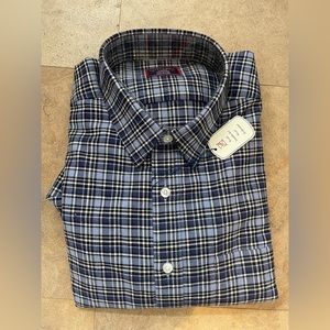 UNTUCKit wrinkle free shirt. Blue flannel plaid, size large